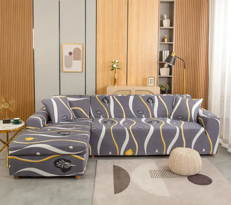 Corner Sofa Cover Stretchable Solenne Wutong Rain Falls-235x300cm