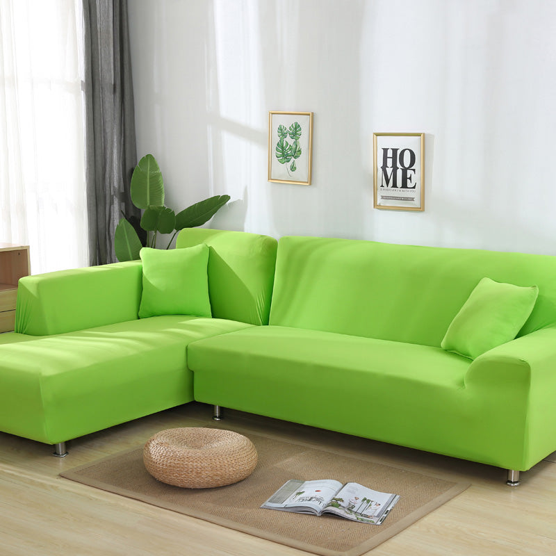 Corner Sofa Cover Stretch-Fit Élastie Green-B