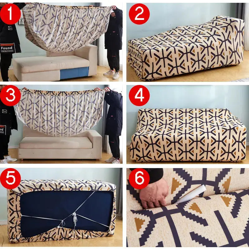 Corner Sofa Cover Stretchy Floral LUMINEA