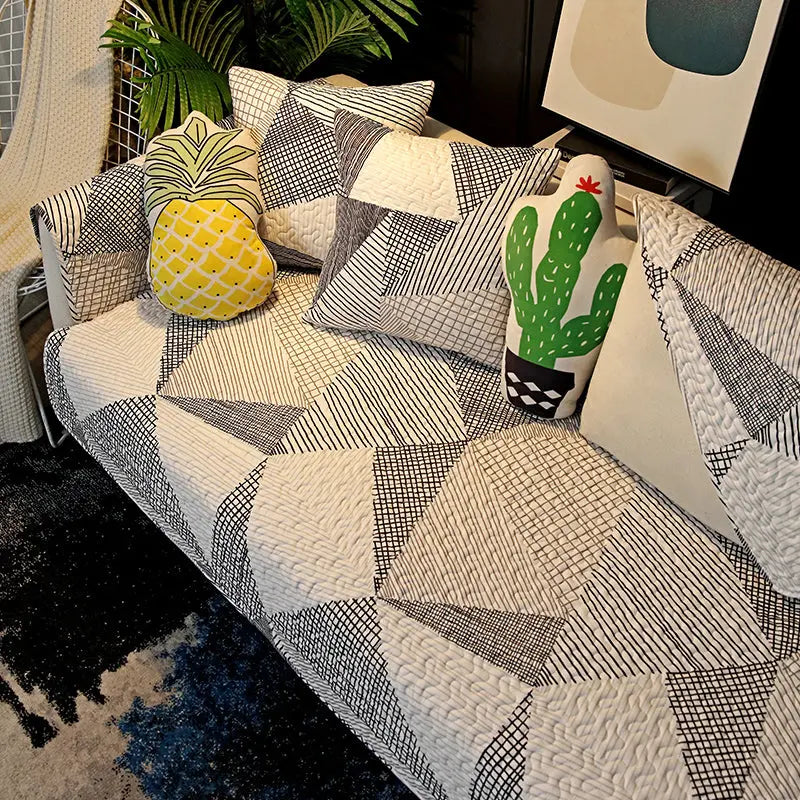 Couch Blanket Cotton Anti-Slip LAVENNE Style10-70x70cm
