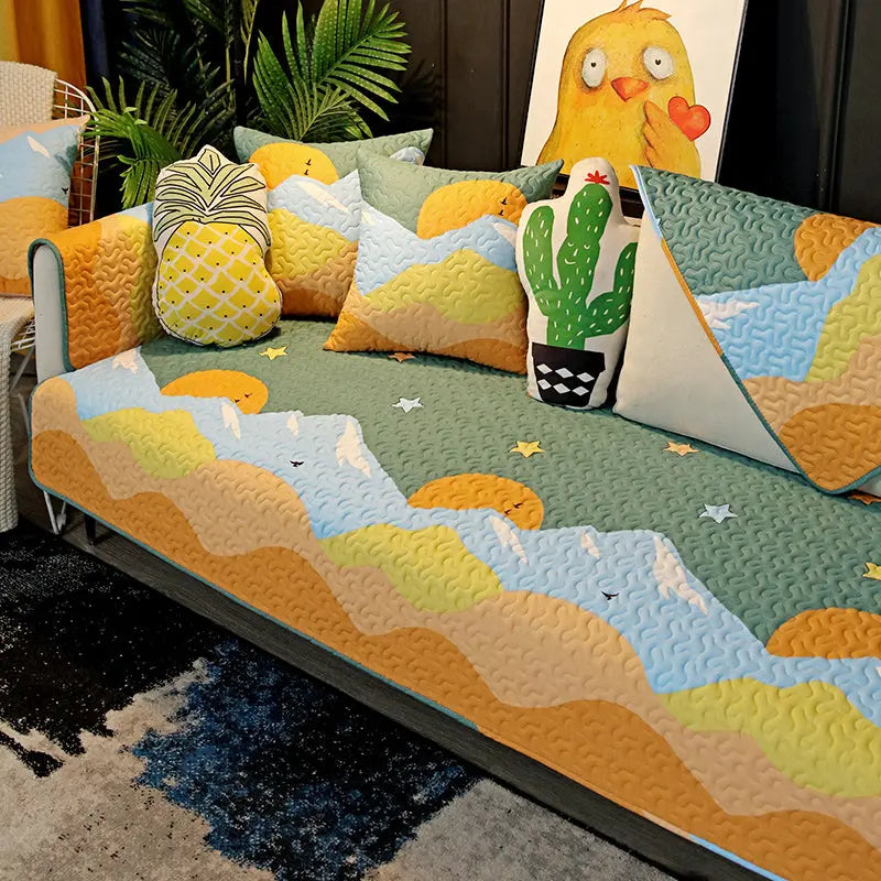 Couch Blanket Cotton Anti-Slip LAVENNE Style12-70x210cm