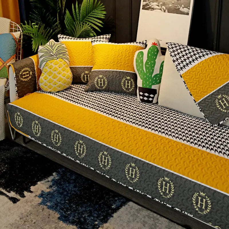 Couch Blanket Cotton Anti-Slip LAVENNE Style19-70x210cm