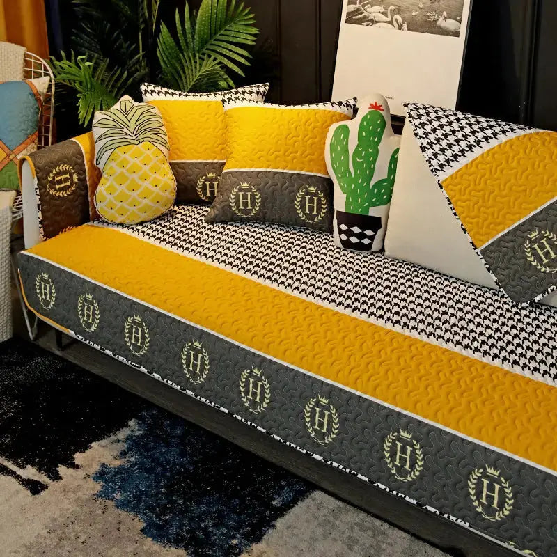 Couch Blanket Cotton Anti-Slip LAVENNE Style19-70x70cm