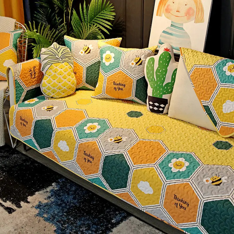 Couch Blanket Cotton Anti-Slip LAVENNE Style9-70x180cm
