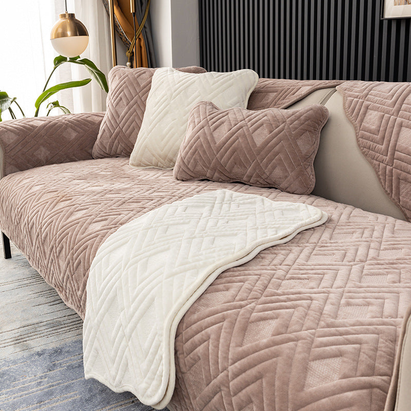 Couch Blanket Plush Cozy MIRELLE Diamond Light Coffee-70x150CM