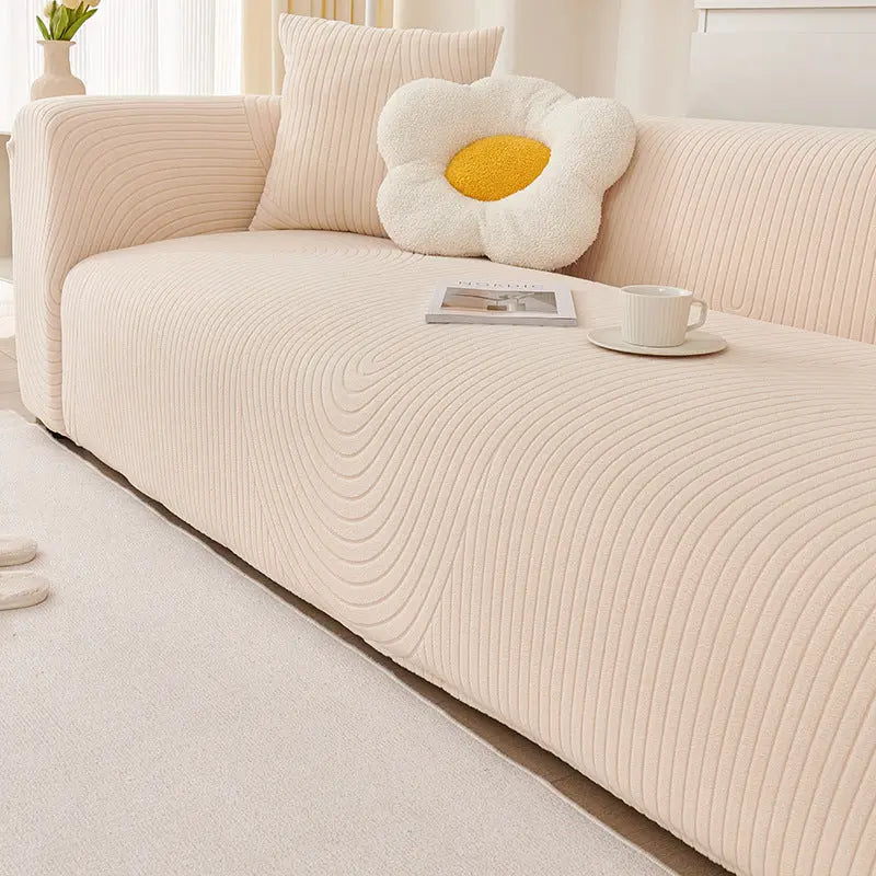 Couch Blanket Velvet Stretchable AURÉLIA British Beige-190to230cm