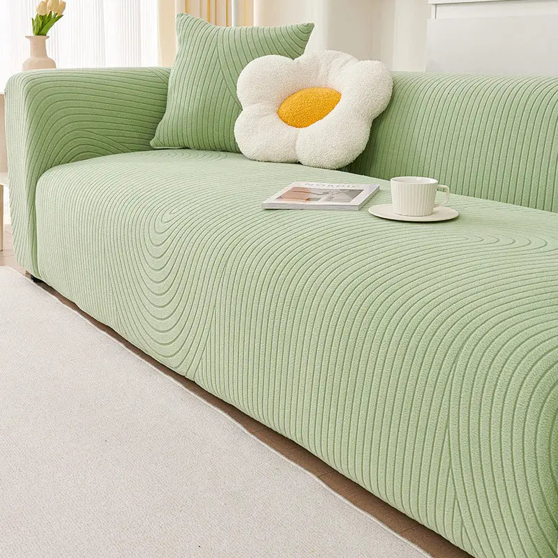 Couch Blanket Velvet Stretchable AURÉLIA British Green-305to360cm