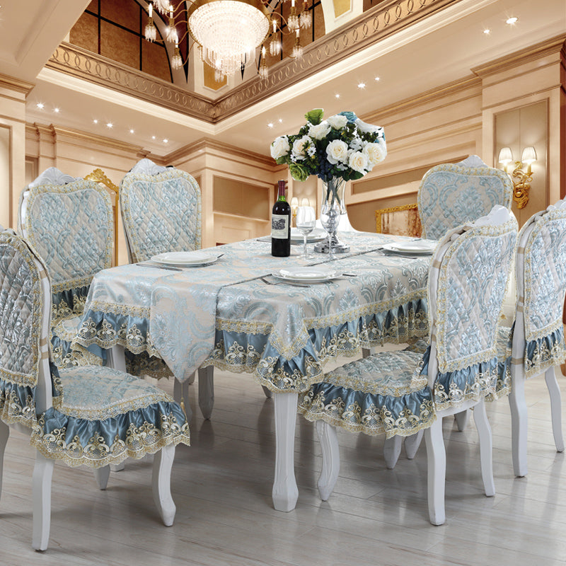 Tablecloth Set Floral European CELINE Rain blue-I