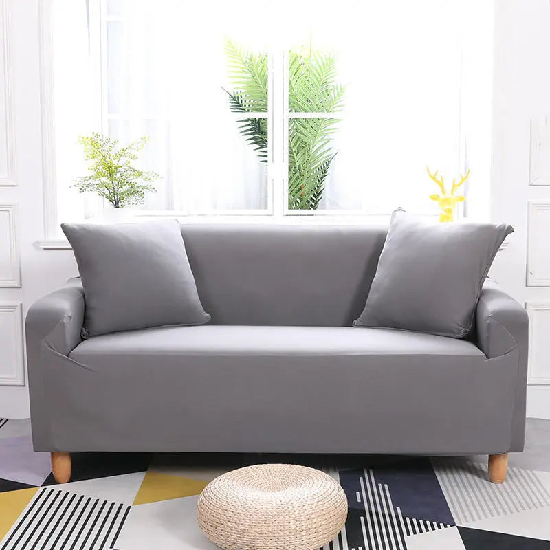 Loveseat Cover Stretch Knit Elanique Grey-L