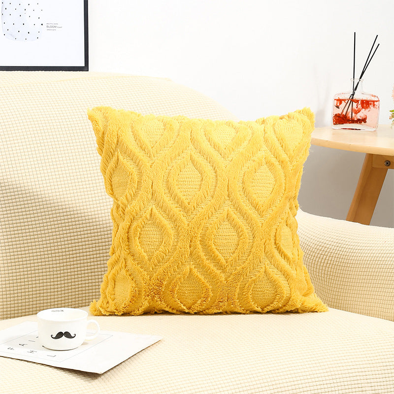 Throw Pillowcase Quilted Faux Fur MOUSSEAU Yellow-45*45cm