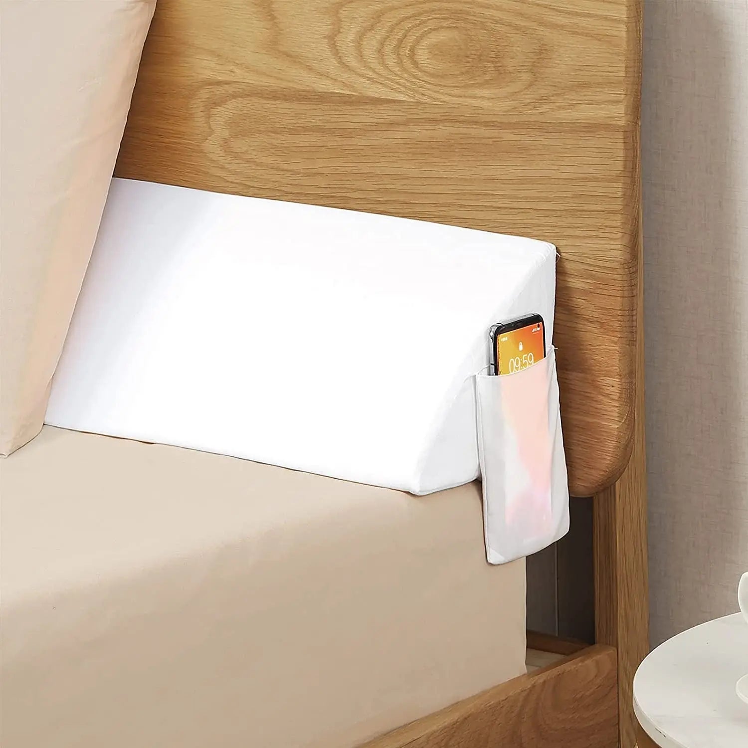Headboard Covers Memory Foam Minimalist LUMIÈRE White-39inx8inx6in