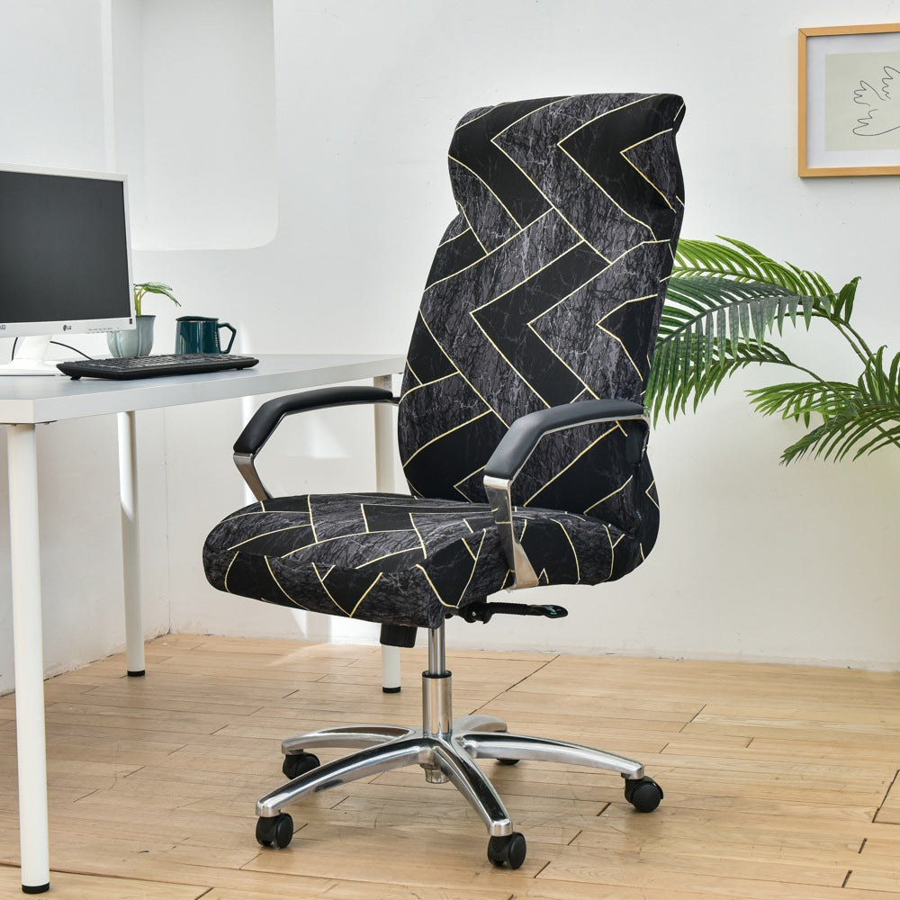 Executive Office Chair Covers Stretchable Zippéea Gold Line Grid-L