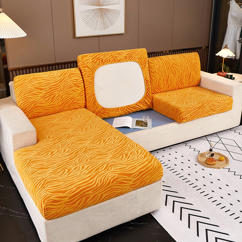 Sofa Cushion Cover Stretch Velvet CELINE Zebra Advanced Orange-2XL