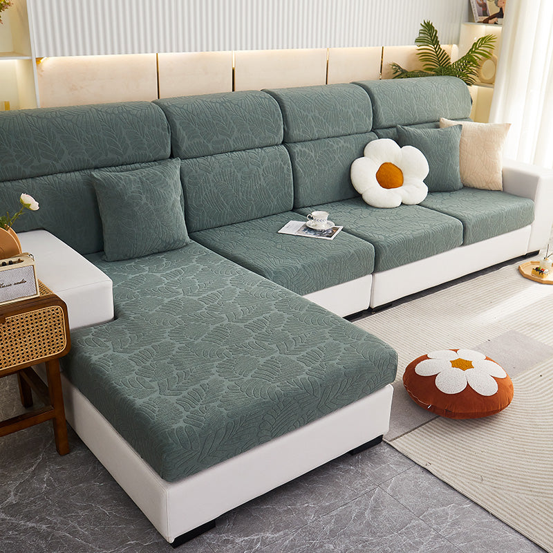 Sectional Sofa Seat Cover Stretch Pet-Friendly ELODIE Green-Backrest M