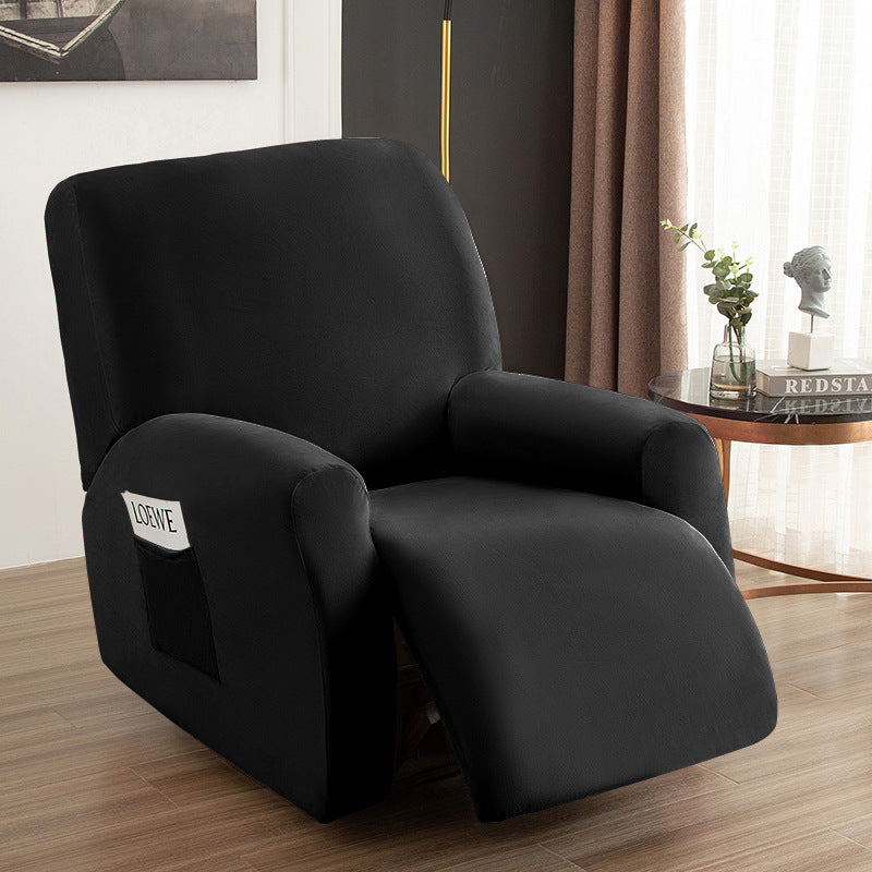 Recliner Chair Cover Velvet Stretchable RENÉE Black-Chivas Regal single seat