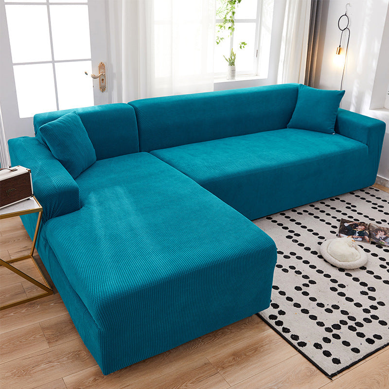 Corner Sofa Cover Stretch Minimalist LUMIÈRE Sapphire Blue-XL Code