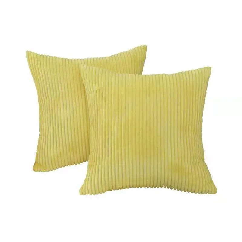 Decor Pillow Cover Corduroy Nordic LUMIELLE Yellow-50x50