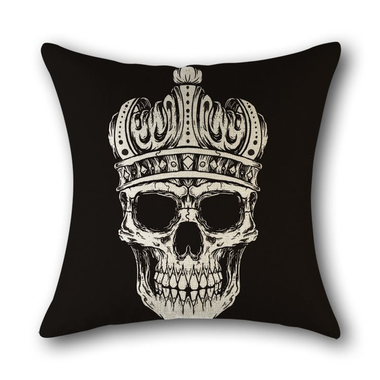 Decor Pillow Cover Linen Skullprint NOIRÉA 9 style-45x45cm