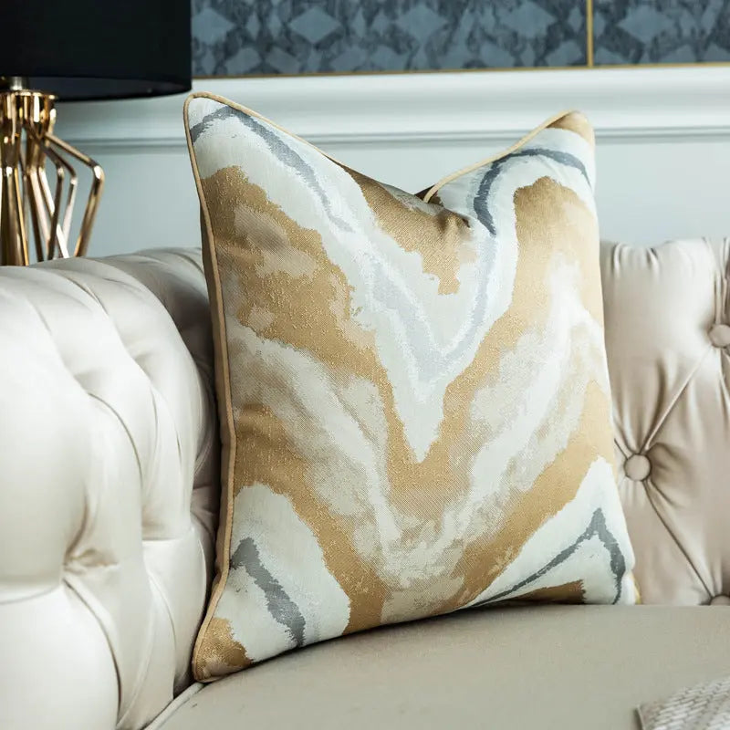 Decor Pillow Cover Modern Geometric AURELI Frost white small diamond patt-30  50cm