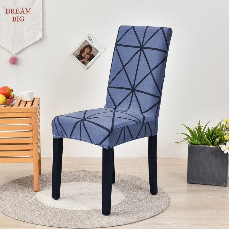 Dining Chair Cover Milk Silk Stretchable ELODIE Sansheng Blue-Universal