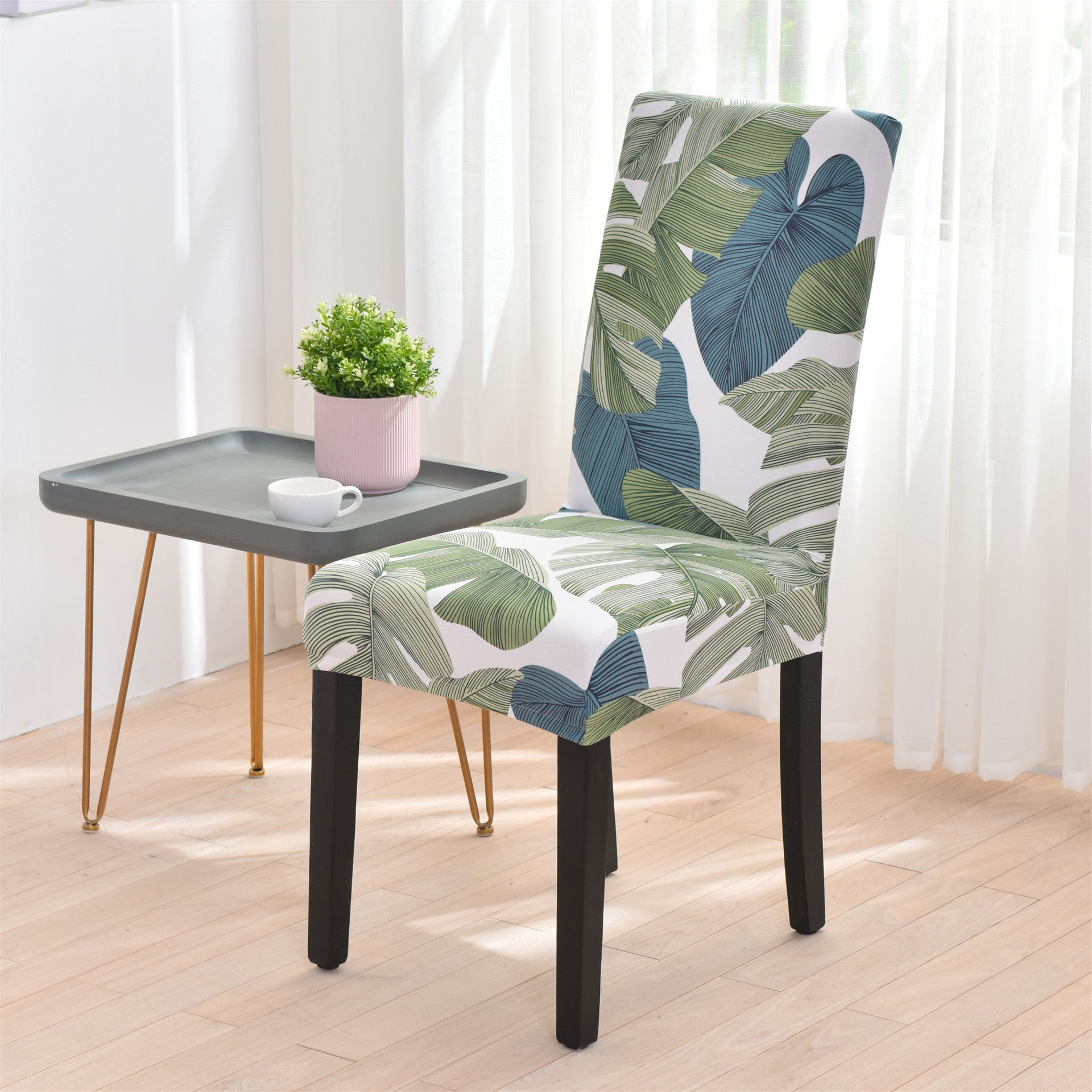 Dining Chair Cover Milk Silk Stretchable ELODIE Storm-Universal
