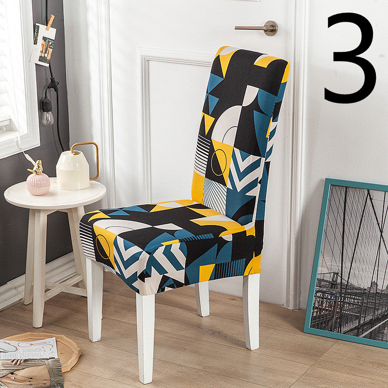 Dining Chair Cover Stretch Printed ELODIE 3 Style-One size