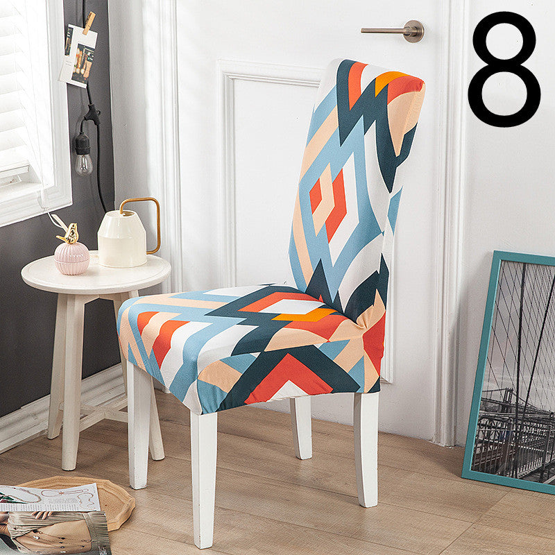 Dining Chair Cover Stretch Printed ELODIE 8 Style-One size