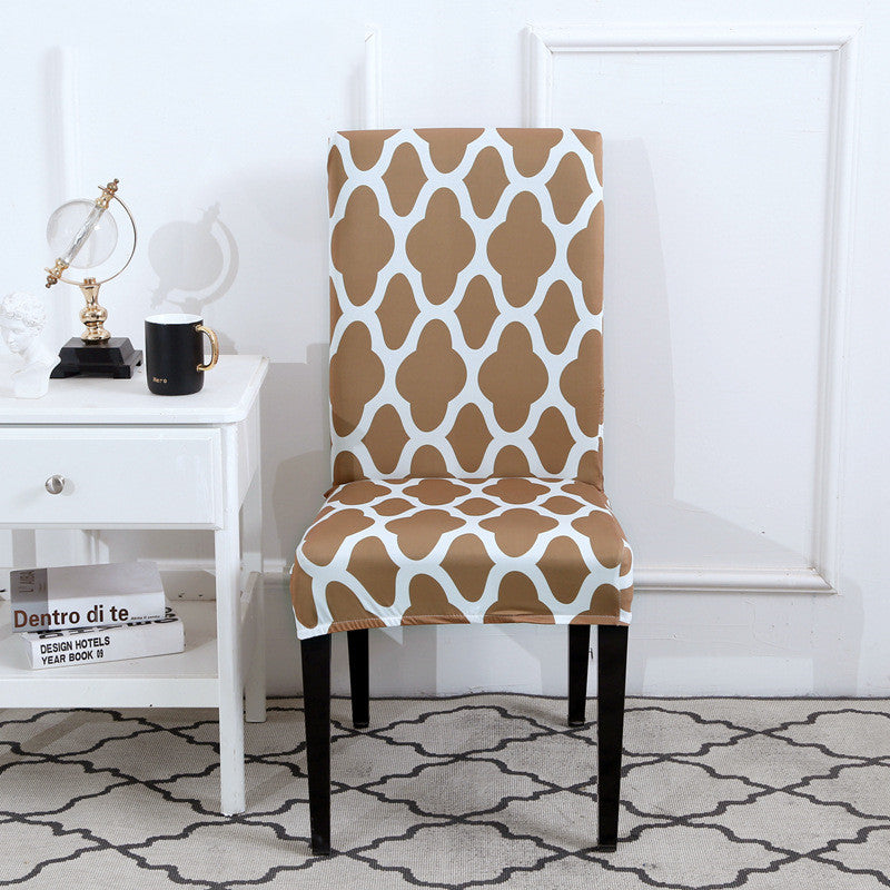 Dining Chair Cover Stretchable Polyester ELODIE A camel