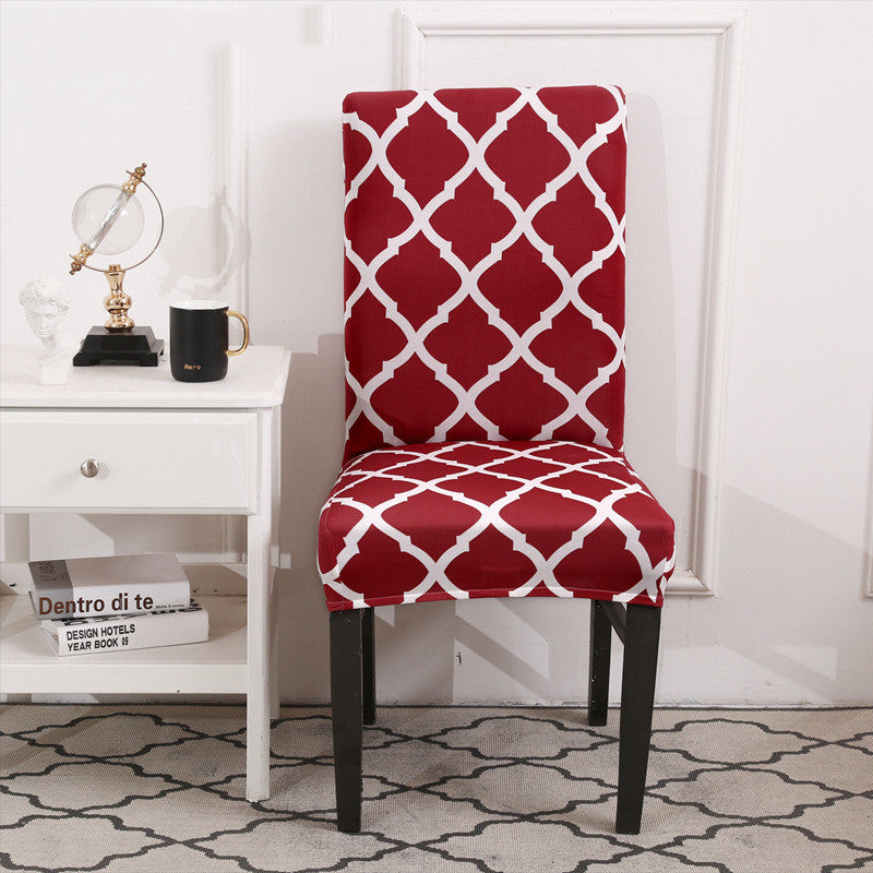 Dining Chair Cover Stretchable Polyester ELODIE A wine red