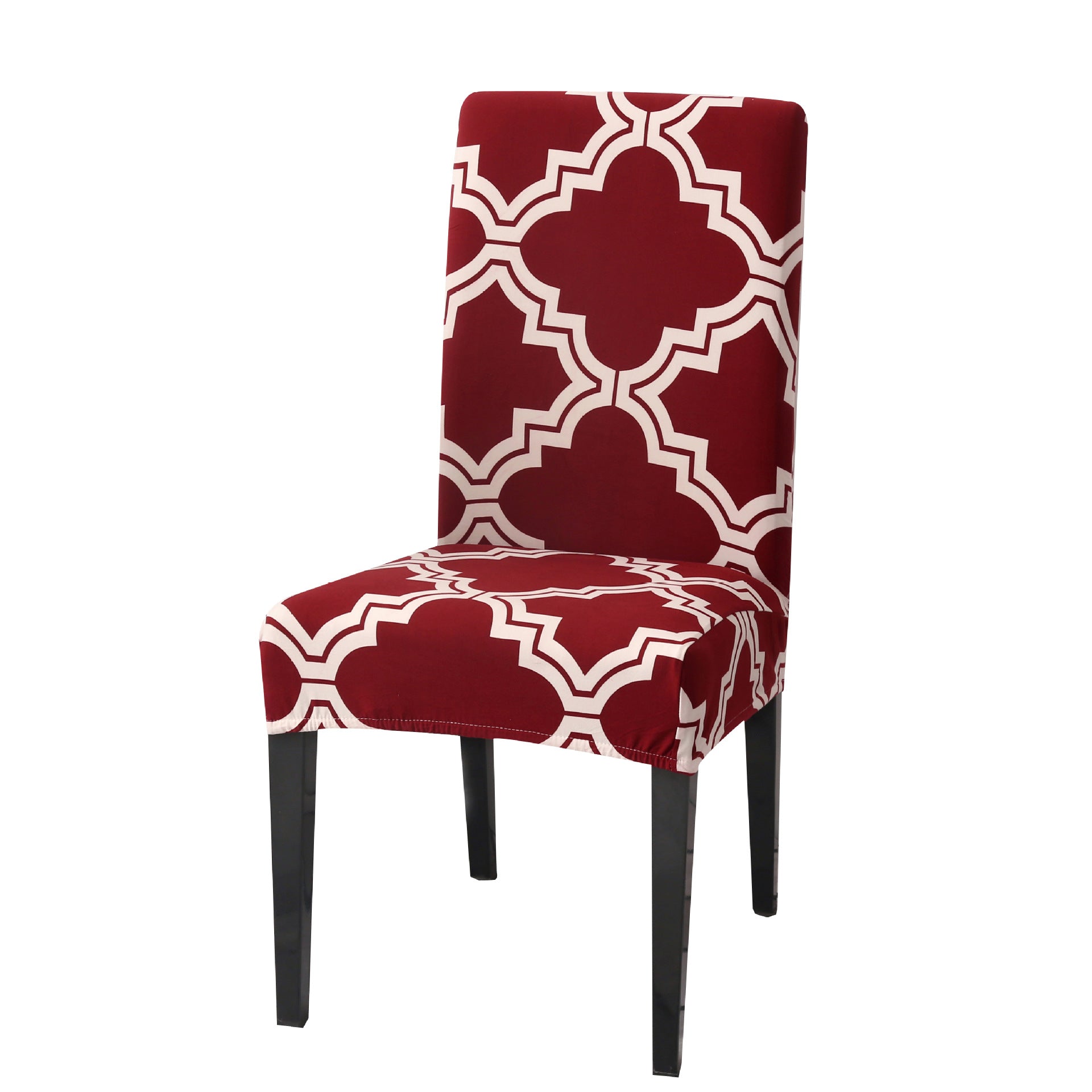 Dining Chair Cover Stretchable Polyester ELODIE B red