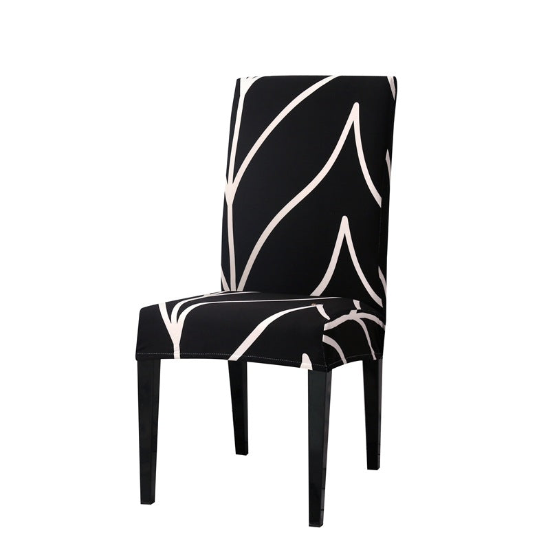 Dining Chair Cover Stretchable Polyester ELODIE C black style