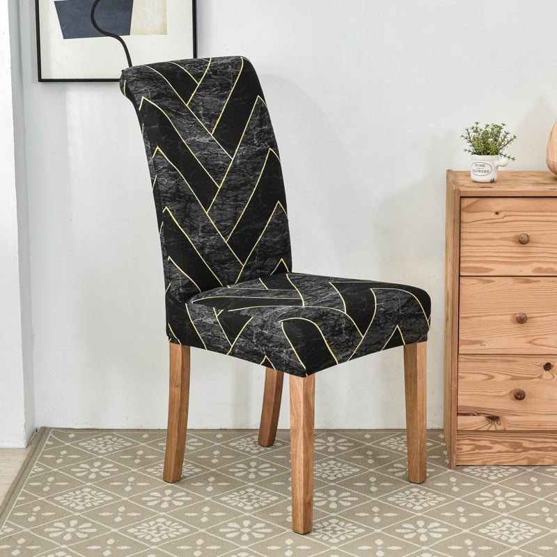 Dining Chair Cover Stretchable Print LUMINAIRE Golden Thread Grid-Universal Elastic Chair Cover