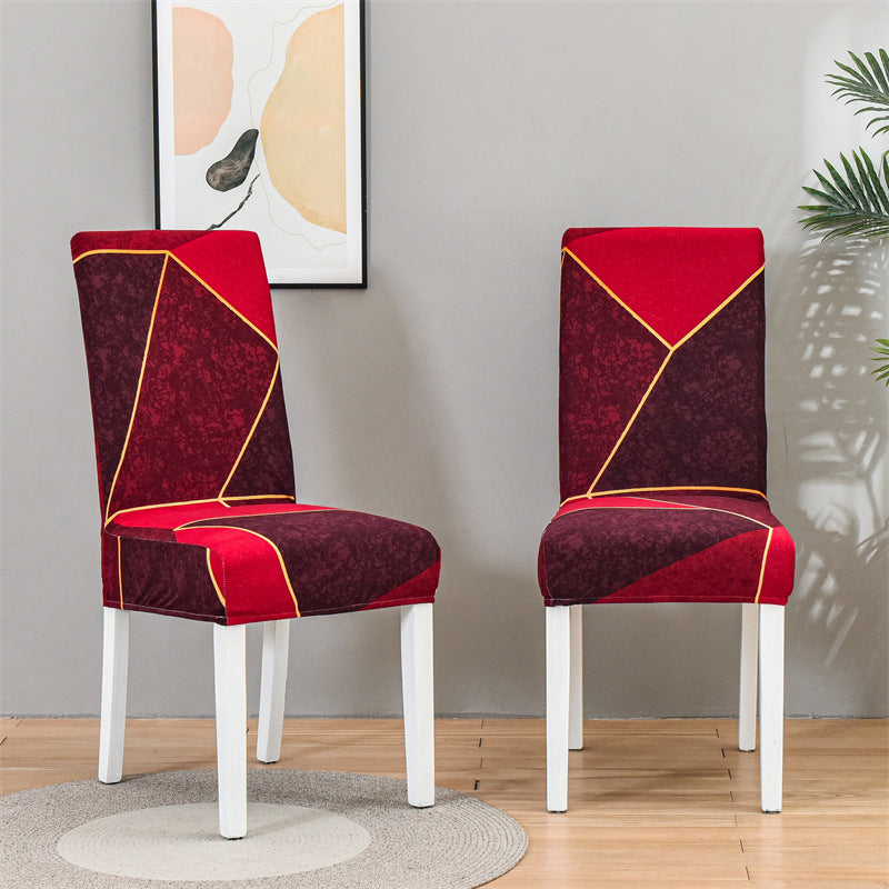 Dining Chair Cover Stretchable Print LUMINAIRE Red Square-Universal Elastic Chair Cover