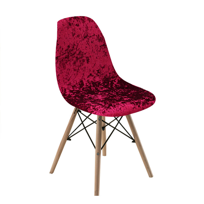 Dining Chair Cover Stretchable Shell RIVAUX Velvet wine red