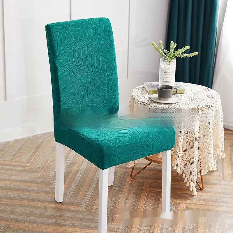 Dining Chair Cover Waterproof Jacquard Aveline Dark Green-55 X 45 X 15