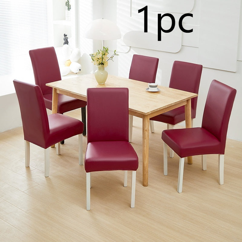 Dining Chair Cover Waterproof PU Cuiréa Wine Red-Average Size