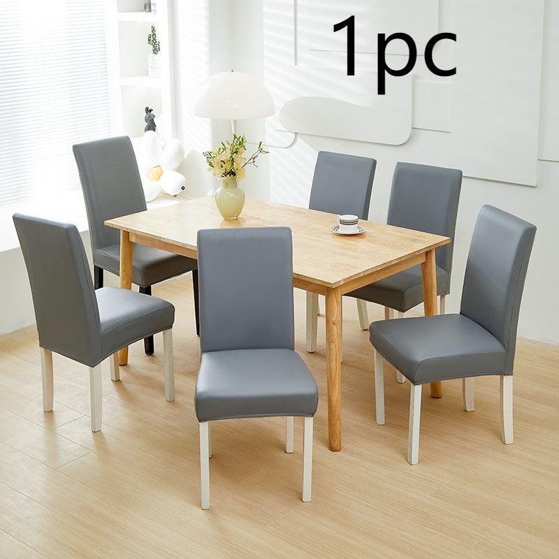Dining Chair Cover Waterproof PU Marceau Light Gray-Average Size