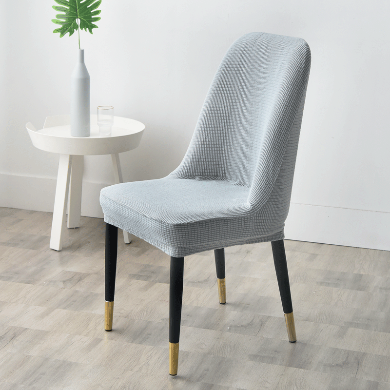 Dining Chair Covers Curved Dustproof ARCELLE Silver grey