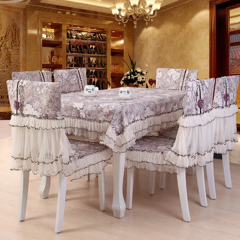 Dining Chair Covers Floral Cotton FLOREVA Love coffee-M