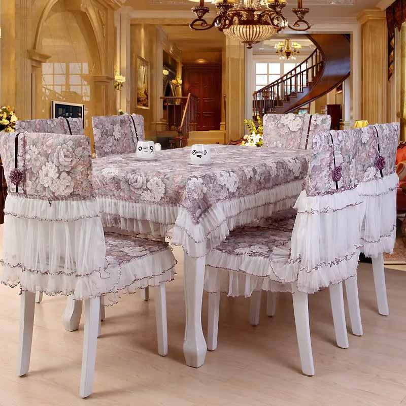 Dining Chair Covers Floral Cotton FLOREVA Love purple-B