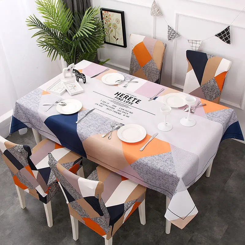 Dining Chair Covers Linen Modern CHARMET Rubiks cube-4 chair covers