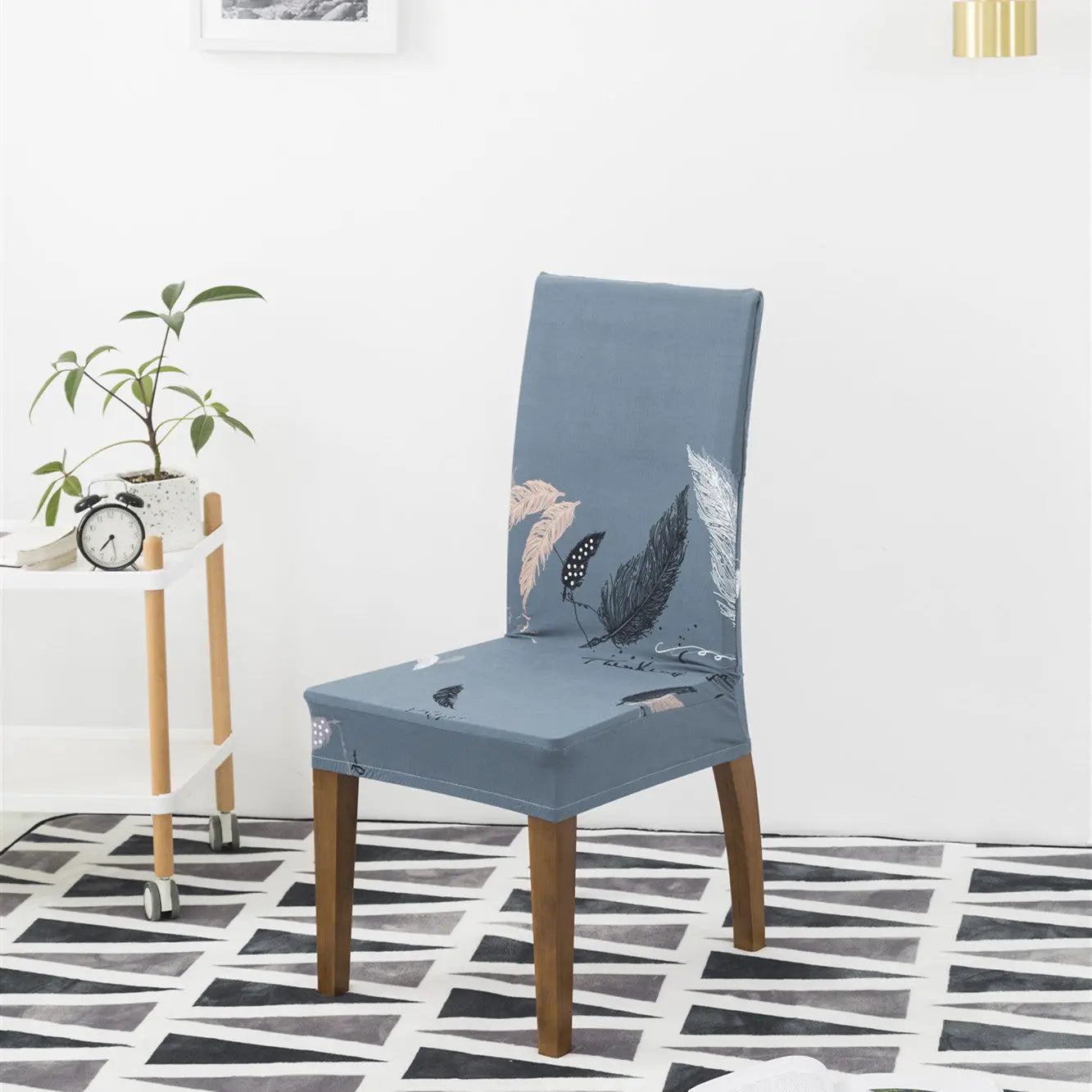 Dining Chair Covers Milk Silk Stretchable FLEURIS Poetic-Universal