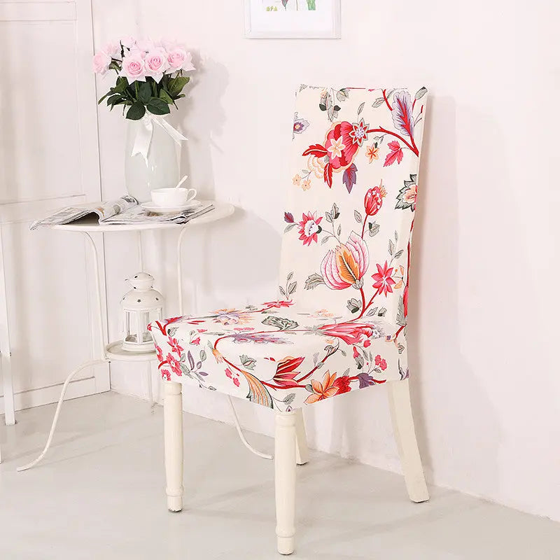 Dining Chair Covers Milk Silk Stretchable FLEURIS Qiao Anna-Universal