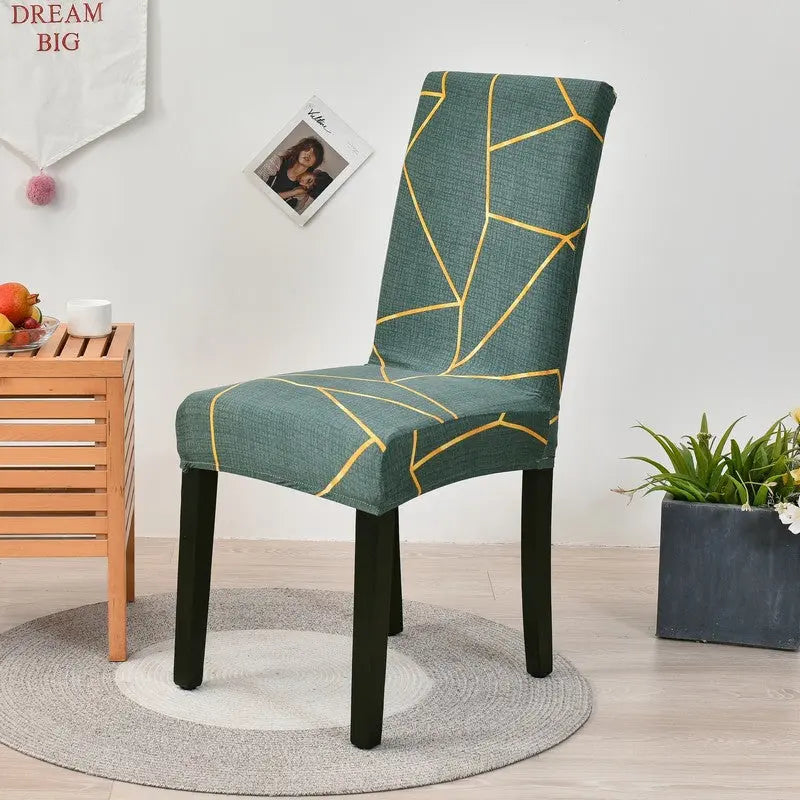 Dining Chair Covers Milk Silk Stretchable FLEURIS Xi Liu-Universal