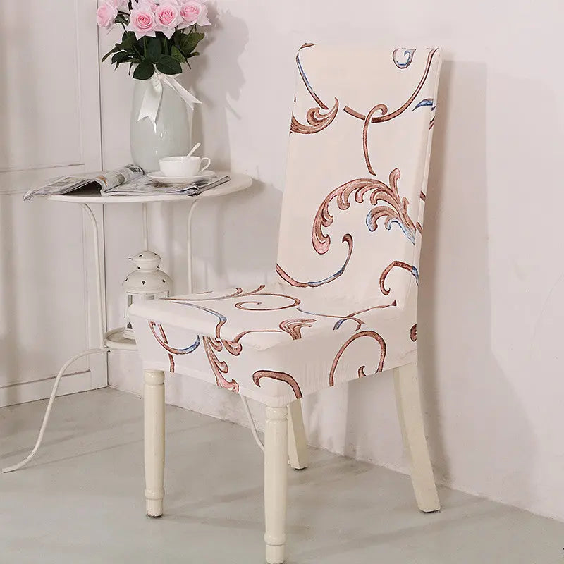 Dining Chair Covers Milk Silk Stretchable FLEURIS Yatisse-Universal