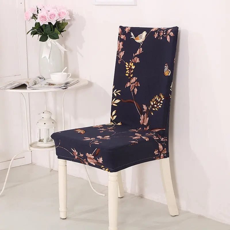 Dining Chair Covers Milk Silk Stretchable FLORETTE Descendants Of The Rich-Universal