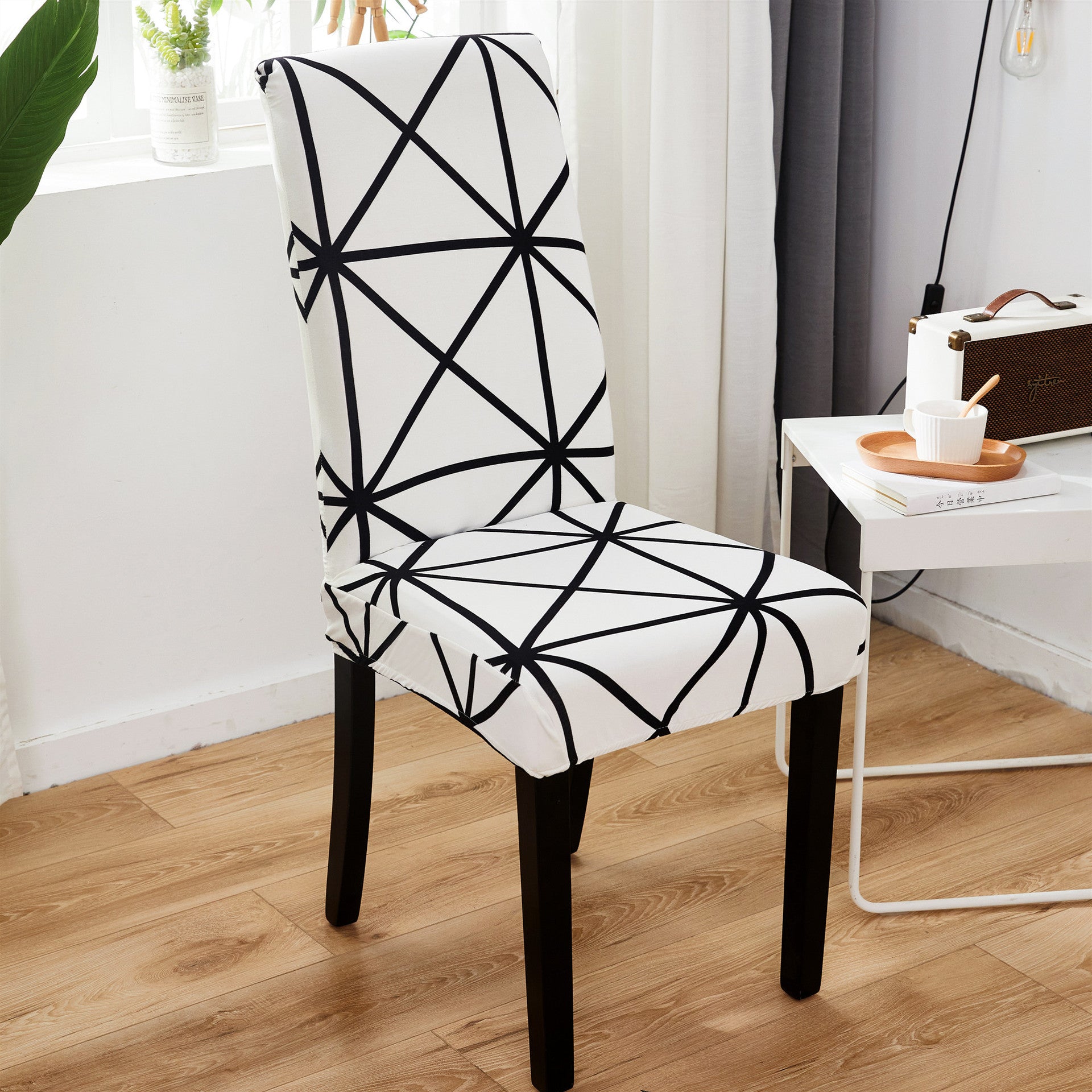 Dining Chair Covers Milk Silk Stretchable FLORETTE Sansheng White-Universal