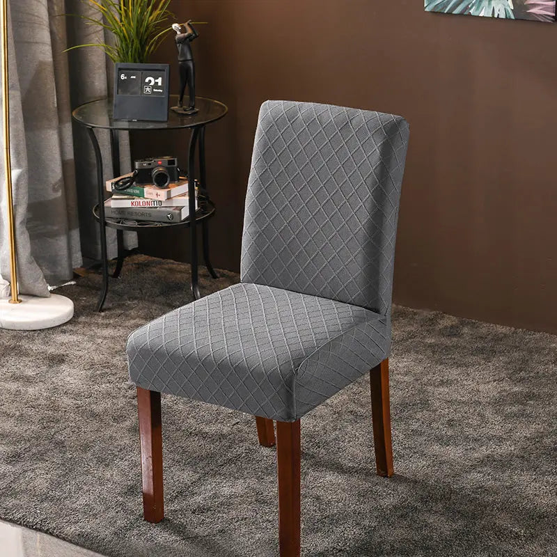 Dining Chair Covers Nordic Washable ELISÉA Dark Grey-111x111