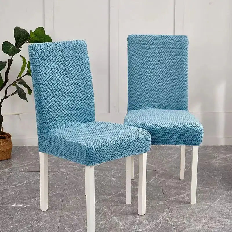 Dining Chair Covers Plaid Jacquard LUMIEREA