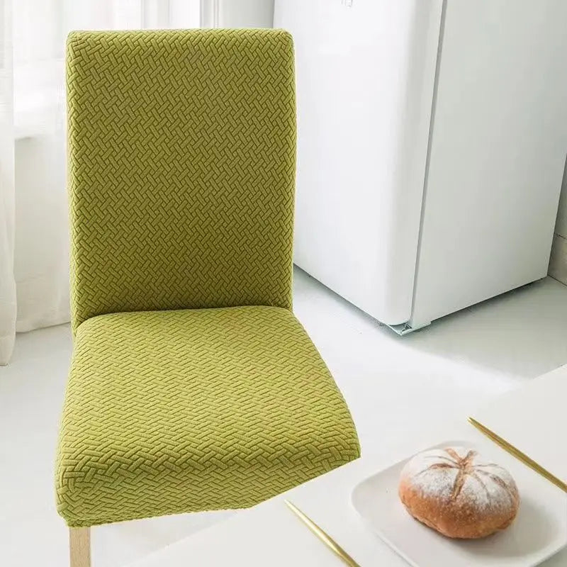 Dining Chair Covers Plaid Jacquard LUMIEREA Fruit Green-M
